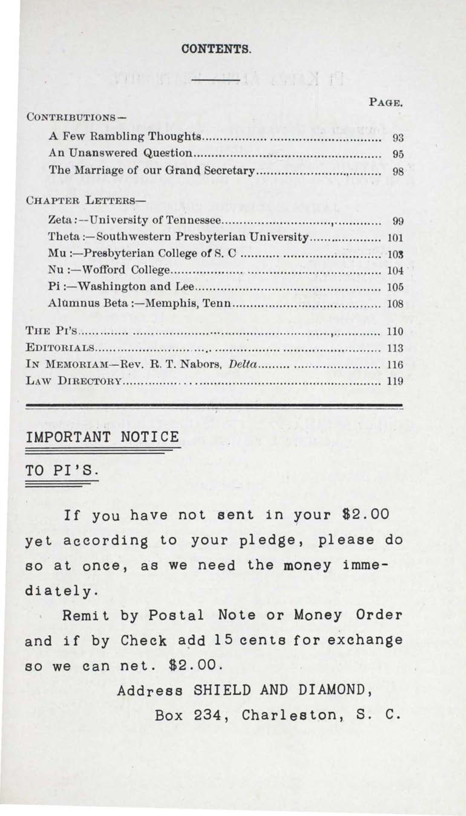 Shield and Diamond, Vol. 3, No. 3, May 1893